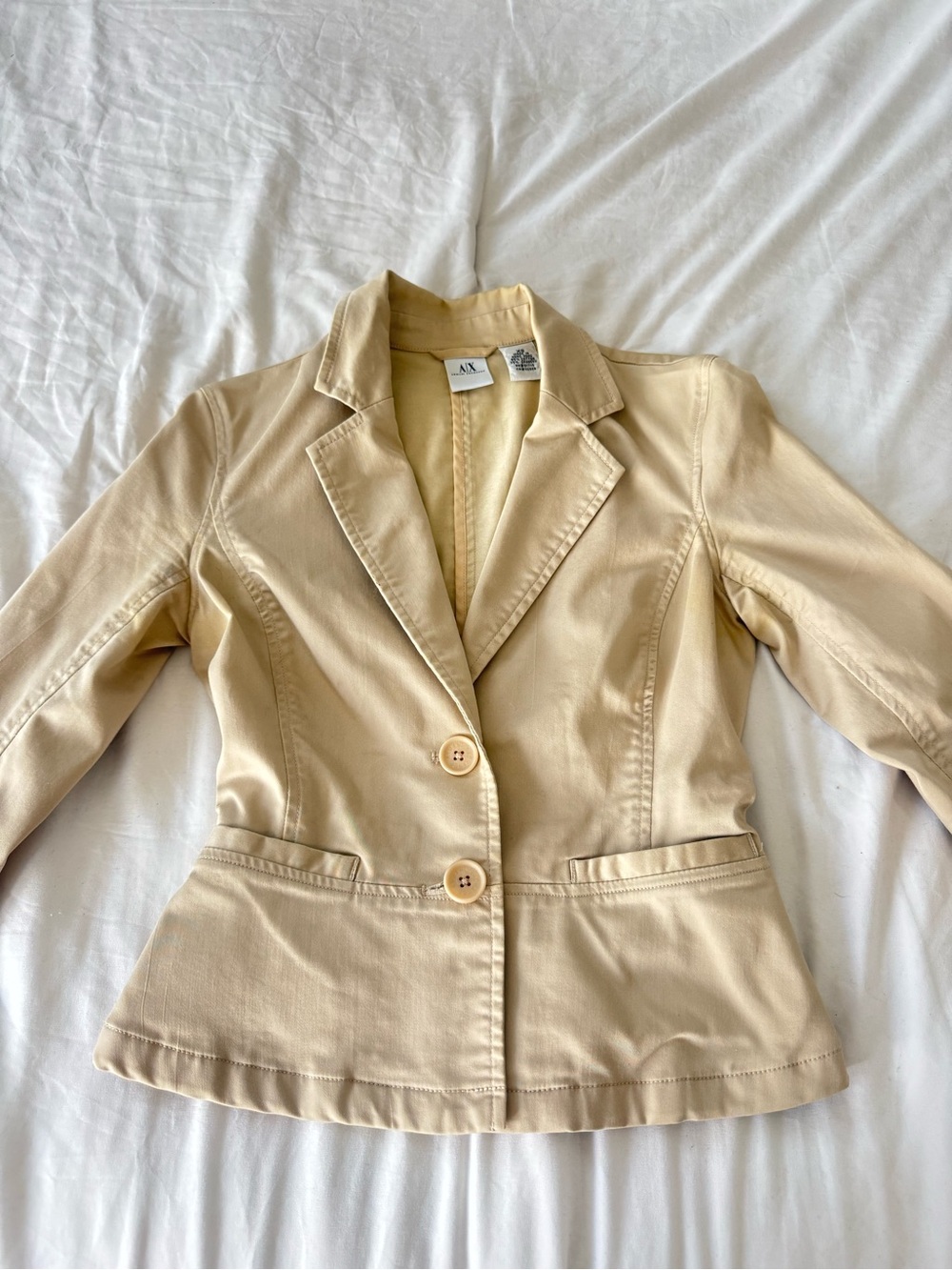 A/X Armani Exchange Beige Two-Button Tailored Blazer